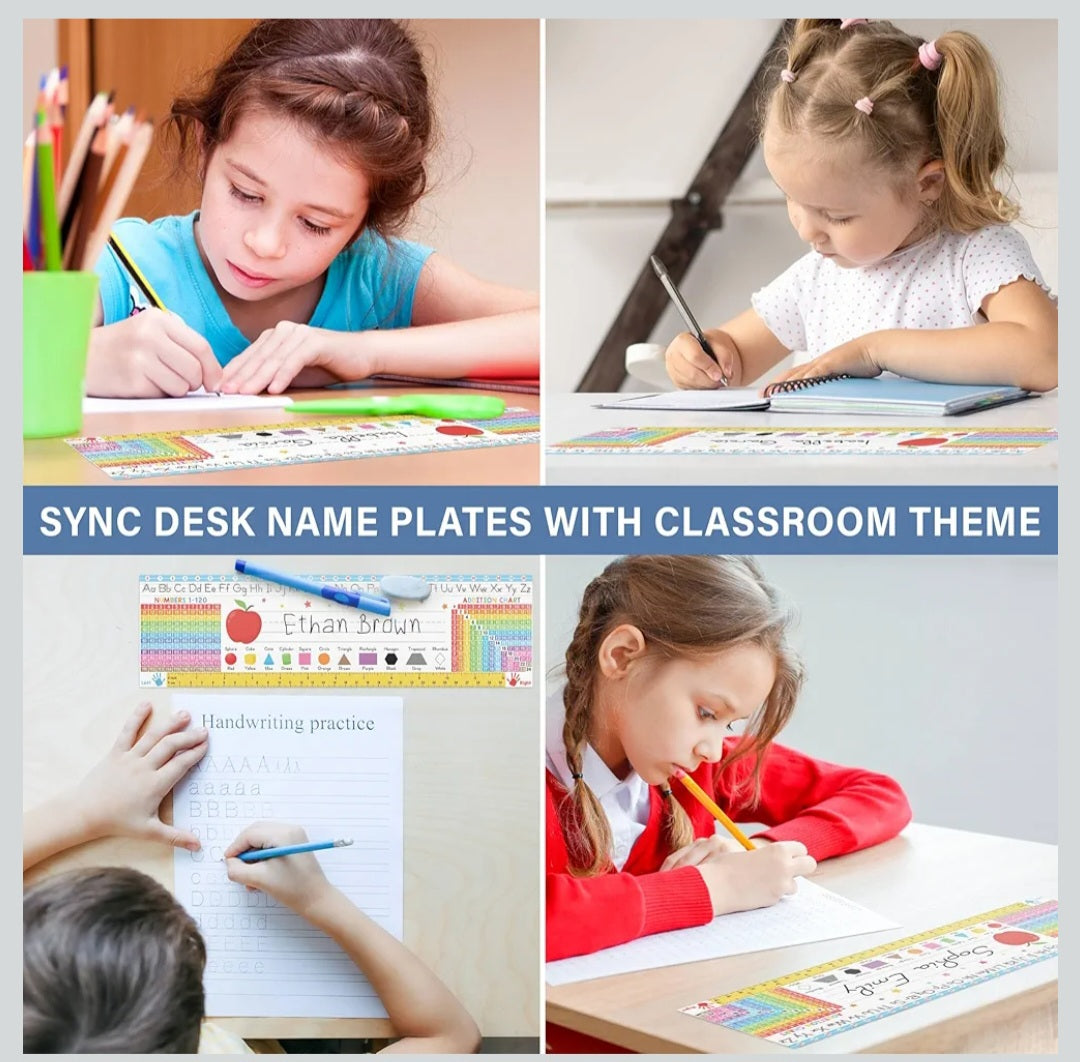 30 Self Adhesive Desk Name Tags 14"x4" Classroom Student Labels School Supplies