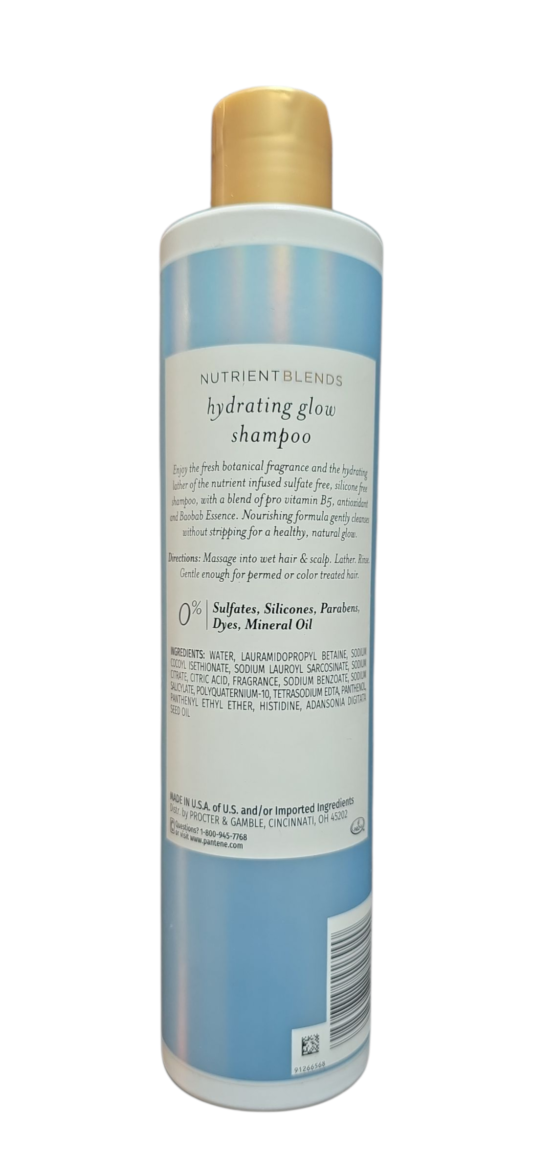 Pantene Hydrating Glow Sulfate Free Shampoo 9.6oz Pro-V Nutrient Blends