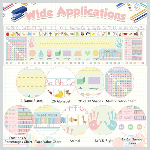 36 Self Adhesive Name Desk Tags 14"x4" Classroom Student Labels School Supplies