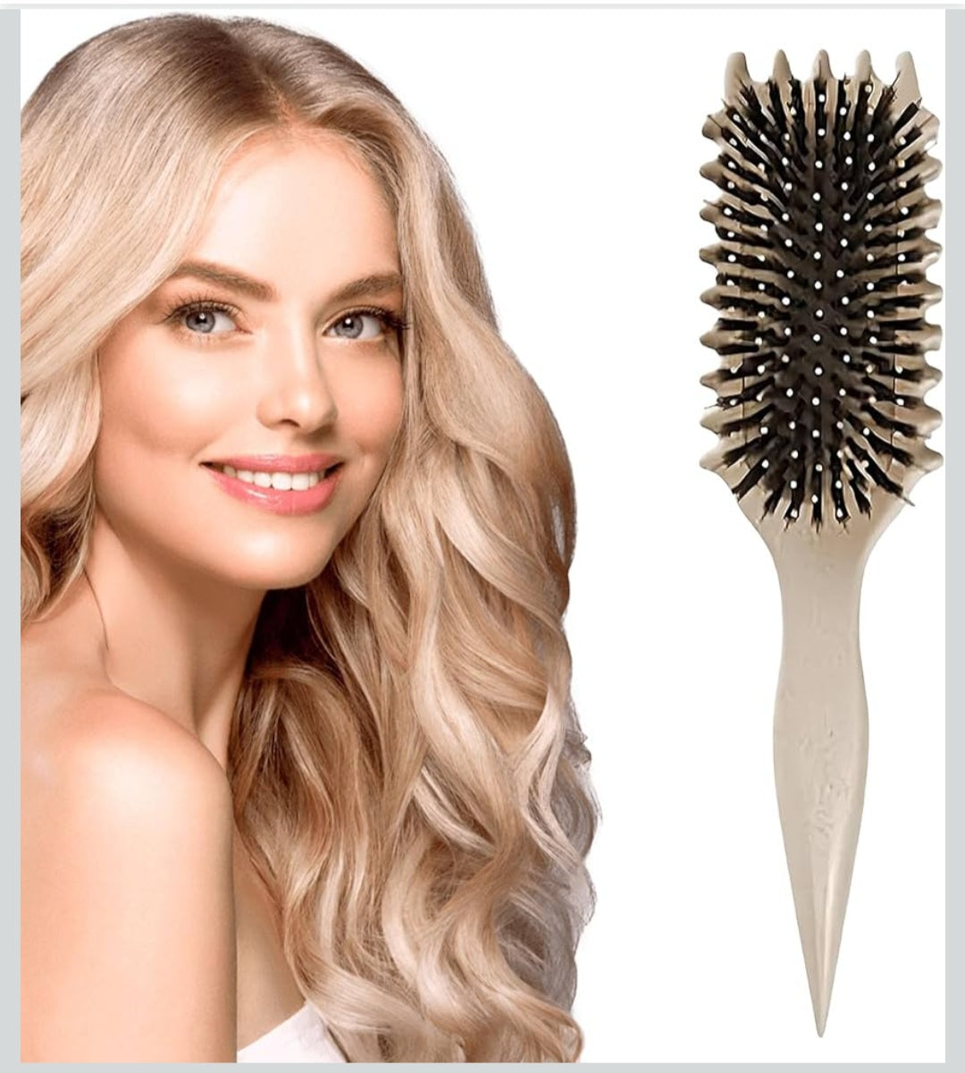 Sweet View Curl Defining Hair Brush Beige Detangling Styling Tool