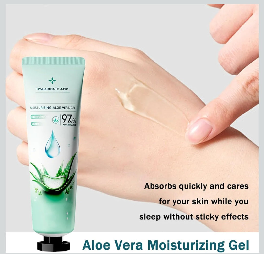 Aloe Vera Moisturizing Gel Lot of 2 – 30g Each with Hyaluronic Acid