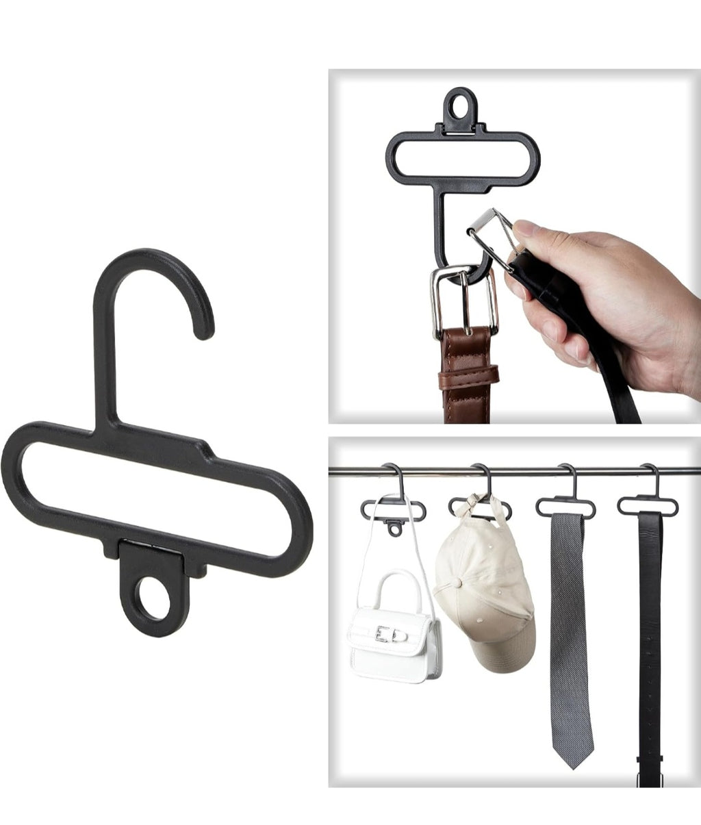 Pack of 22 Closet Tie Scarf Hat Accessory Hangers Black Organizer