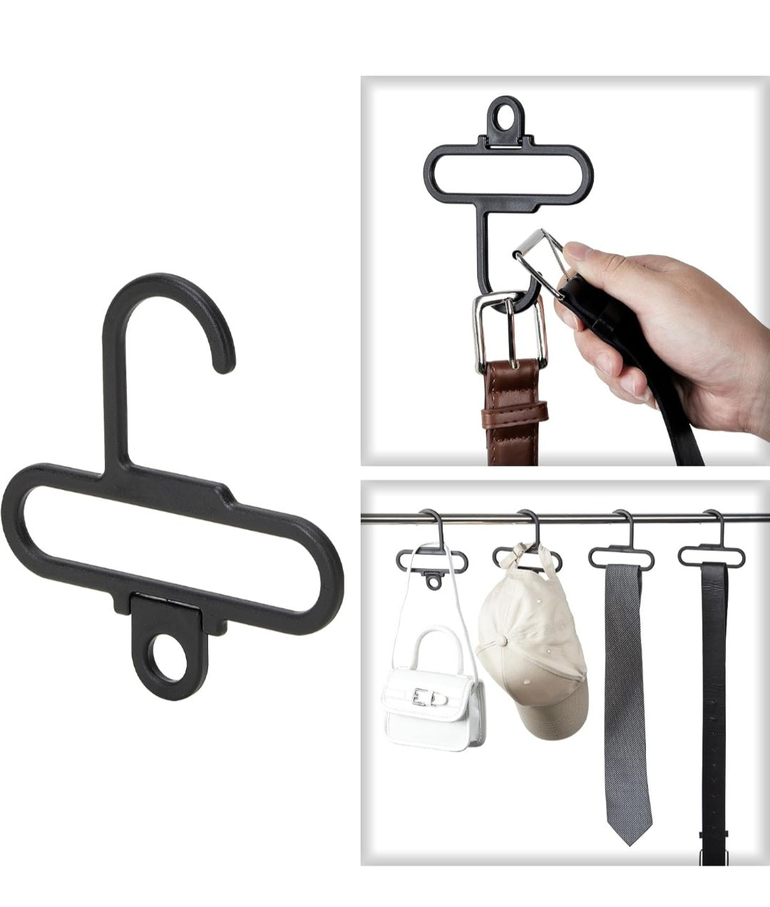 Pack of 22 Closet Tie Scarf Hat Accessory Hangers Black Organizer