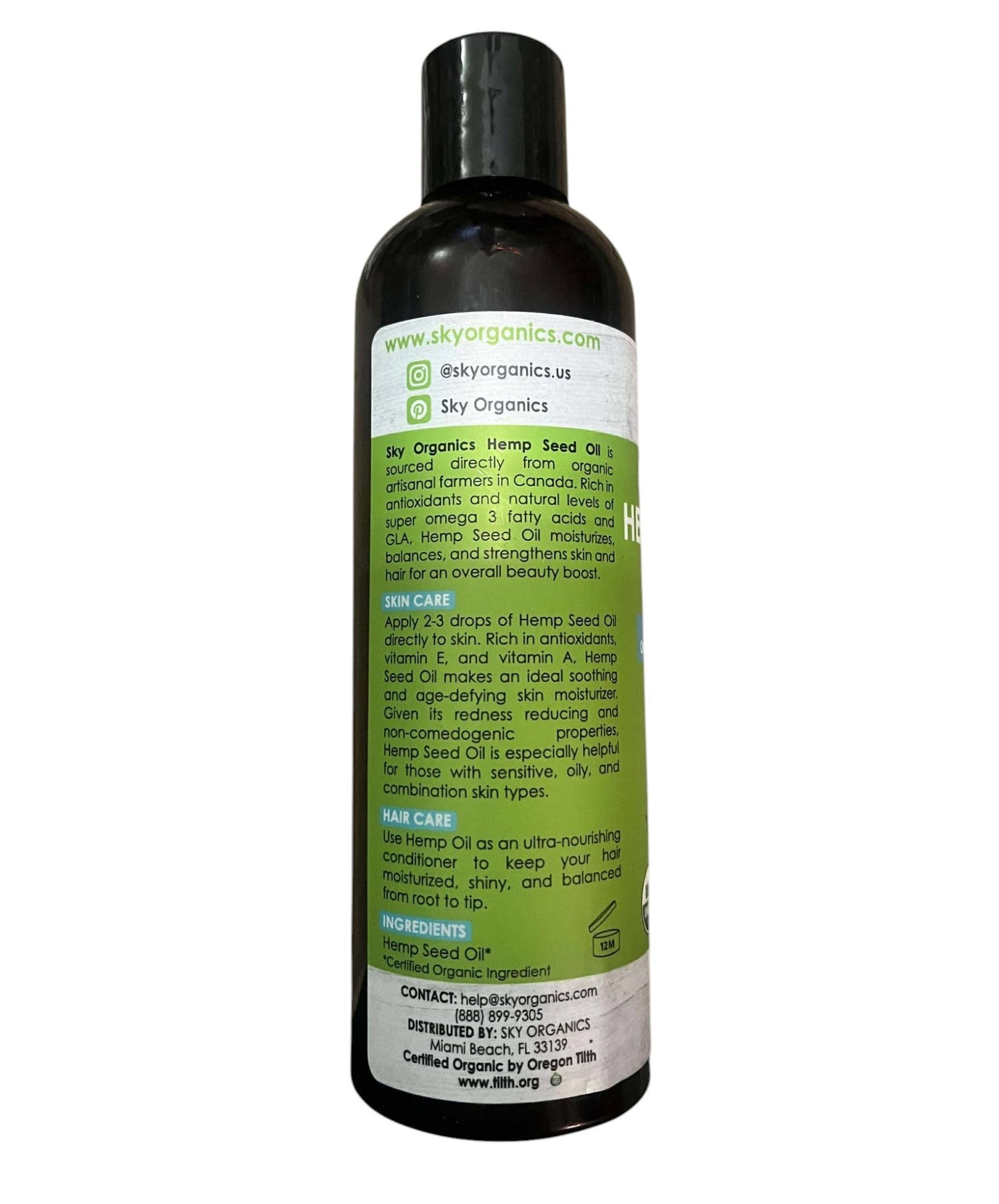 Sky Organics Organic Hemp Seed Oil 8oz