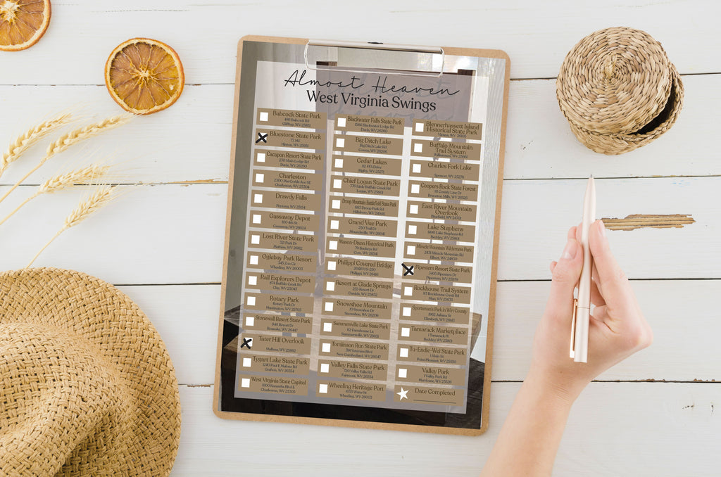 West Virginia Almost Heaven Swing Visit Checklist – Printable Digital Download, Travel Keepsake & Collectible Tracker