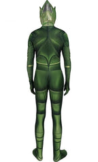 Green Alien Monster Bodysuit Costume with Mask – Adult Scary Halloween Outfit XL