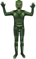 Green Alien Monster Bodysuit Costume with Mask – Adult Scary Halloween Outfit XL