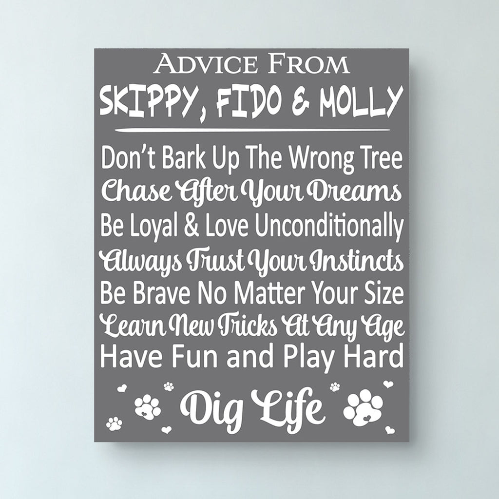 Advice From a Dog • Wooden Wall Sign • Inspirational Pet Décor