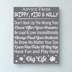 Advice From a Dog • Wooden Wall Sign • Inspirational Pet Décor