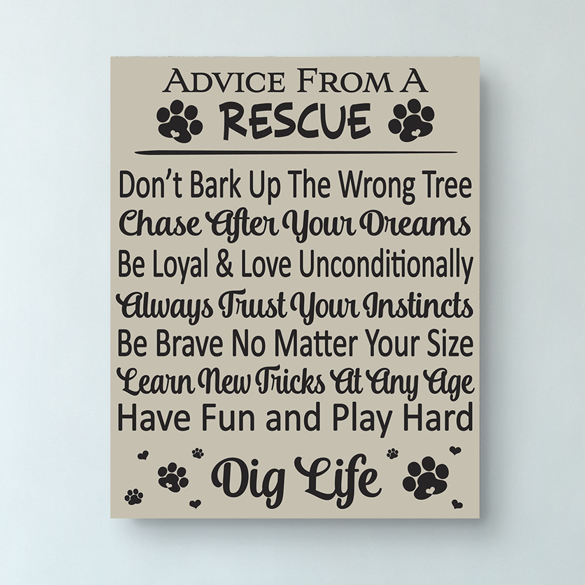 Advice From a Dog • Wooden Wall Sign • Inspirational Pet Décor